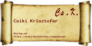 Csiki Krisztofer névjegykártya